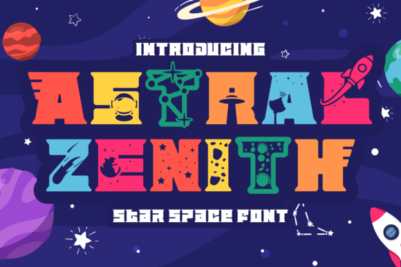 Astral Zenith: A Cosmic Star Space Font for Crafters