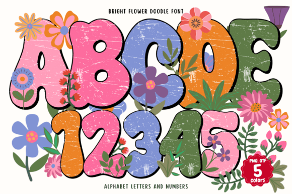 Bright Flower Doodle Font for Creative Branding