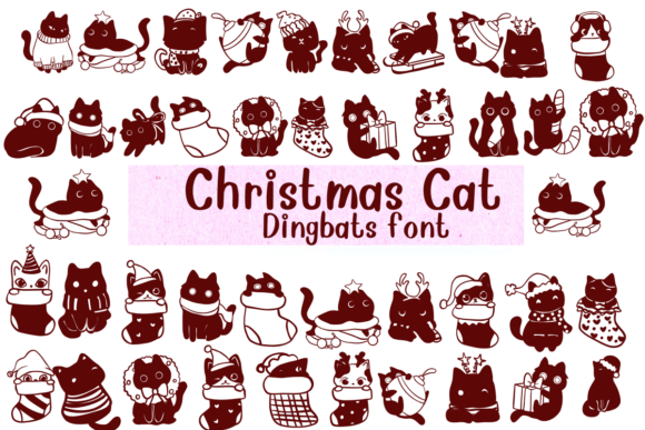 Christmas Cats: A Festive Dingbat Font for Holiday Campaigns