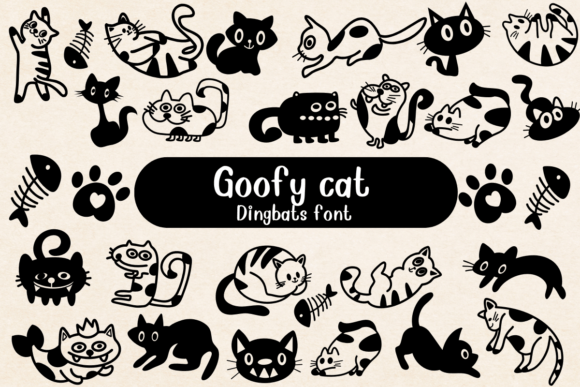Goofy Cat: A Feline Dingbats Font for Business Branding