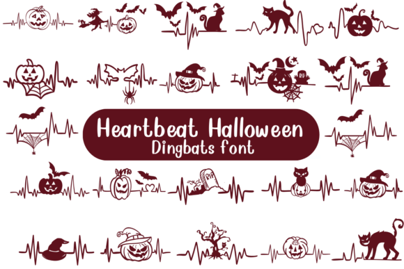 Heartbeat Halloween: A Spooky Dingbat Font for Branding