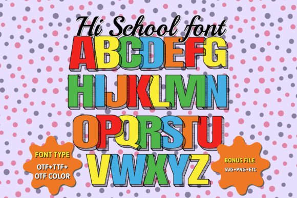 Hi School: A Vibrant Color Font for Branding