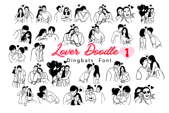 Lover Doodle 1: A Cute Dingbats Font for Love-Themed Branding