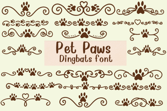 Pet Paws: A Playful Dingbat Font for Editors