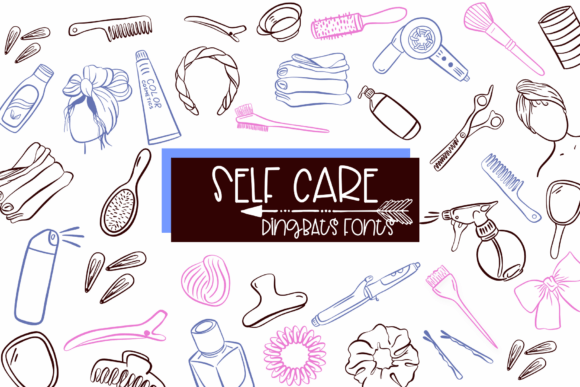 Self Care: A Sketched Dingbats Font for Editorial Design