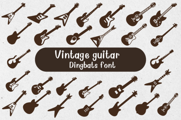 Vintage Guitar: A Cute Dingbats Font for Crafters